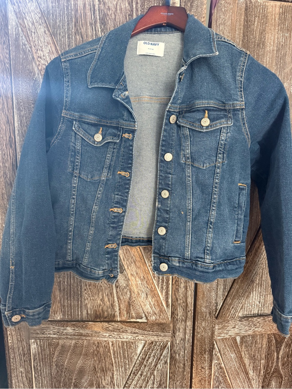 Old Navy Blue Denim Jean Jacket for Girls Medium Wash